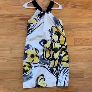 Silk Vince Halter Top Dress with Yellow Flowers